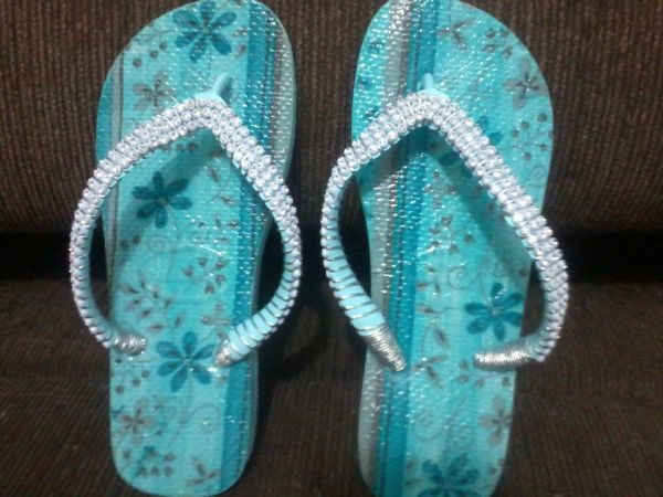 Sandália #10 Azul com strass