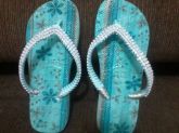 Sandália #10 Azul com strass